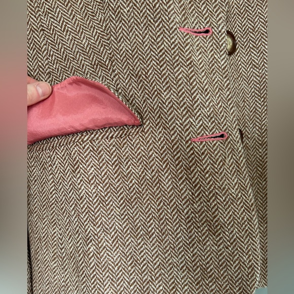 Sundance Brown and white herringbone lined blazer size xs - Picture 6 of 8